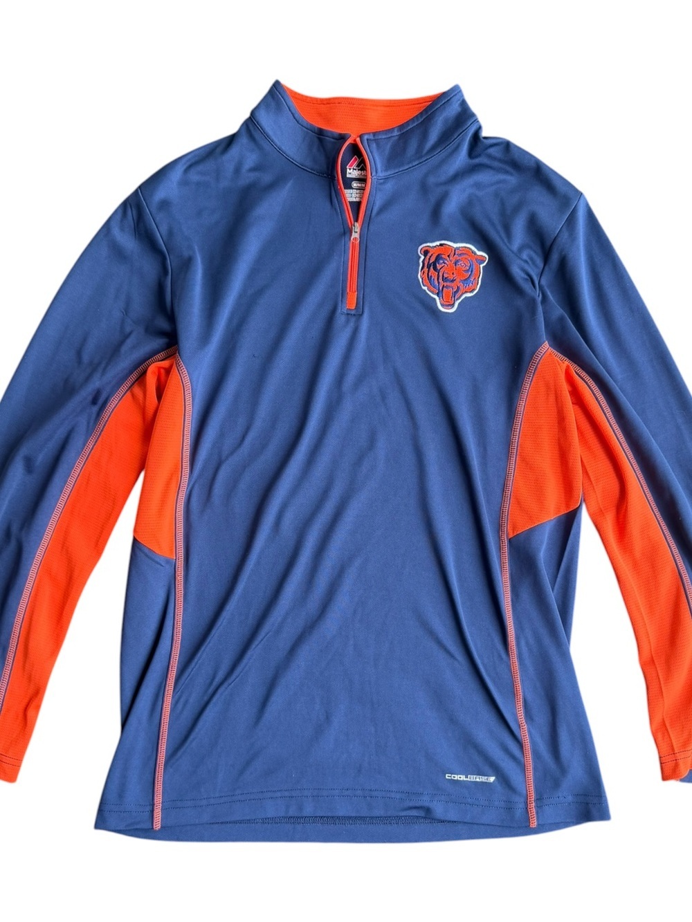 Chicago Bears Majestic NFL Navy Men's 1/4 Zip Lightweight Pullover Size: M